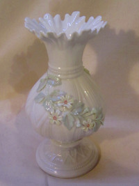 Antique ~ Belleek Pottery Vase ~ 1 chip on Flower Petal