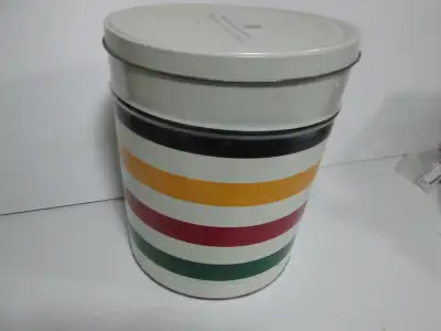 Originally sold full of popcorn and branded as Hudson's Bay with stripes. Measures over 10 inches in...