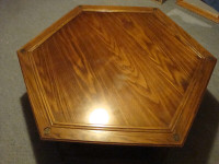 Coffee Table -  Hexagon Shaped - Oak- 2 Levels