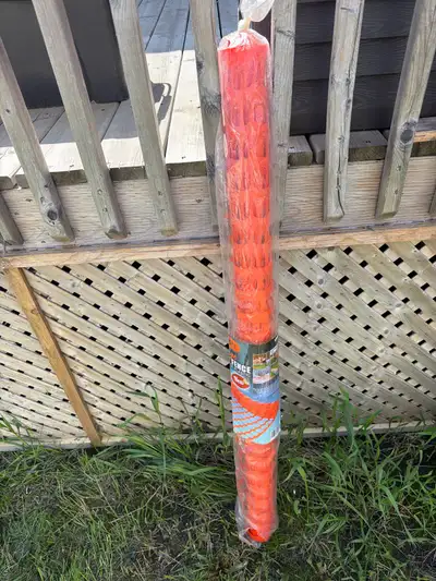 Approximately 20 linear feet of 4’ by 20 feet of Orange plastic snow fence for DIY’s project such as...