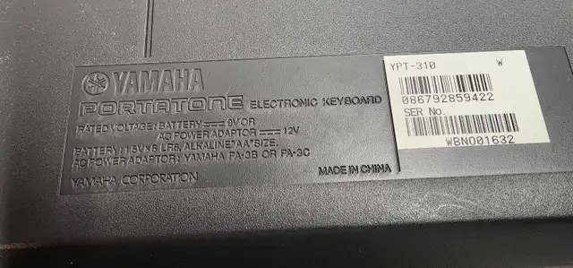 Yamaha portatone electronic keyboard ypt 310 in Pianos & Keyboards in Calgary - Image 5