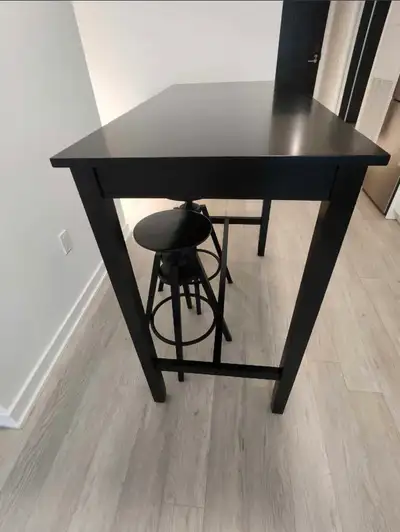 Black table set with stools , View more
