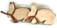 Collection Décoration Métier d'art Ensemble de 2 lapins en bois