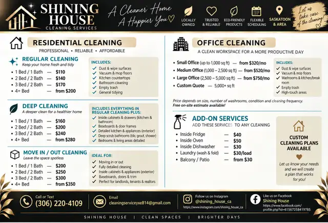 House Cleaning YXE – Reliable & Professional Cleaners