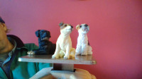 3 Curio Cabinet Dog Figurines Newfoundland Scottie Beagle