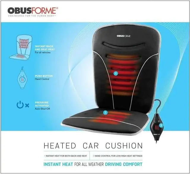 ObusForme Back & Seat Heated Car Cushion in Other in Edmonton - Image 3