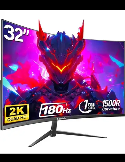 Gawfolk 32 inchCurved QHD (2560 * 1440) Gaming Monitor 2K 180Hz , View more
