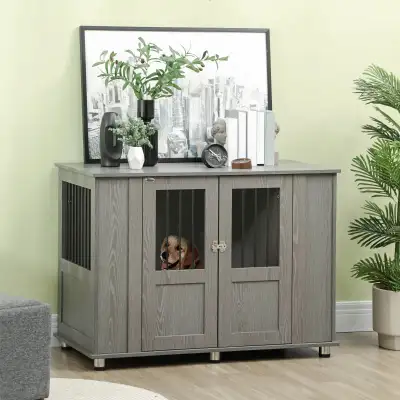 Brand new assembled . Has small issues Dog Crate Furniture with Lockable Magnetic Door, Adjustable f...
