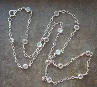 SILVER AND GLASS BEAD NECKLACE (PRINCESS LENGTH)
