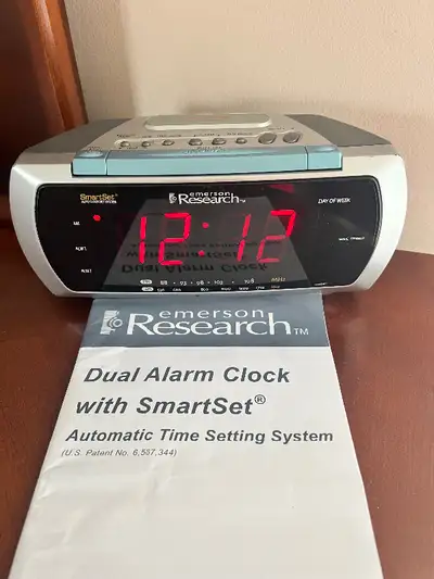 Dual Alarm Clock with SmartSet Automatic Time Setting System, View more
