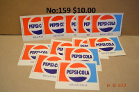 Stickers Pepsi-cola pour bouteilles vintage lot de 12