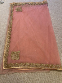 Beautiful pink net sari/saree worn only once