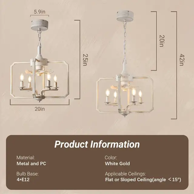 LVYEAYOU Chandelier Ceiling Fan, 20" Farmhouse Fandelier Ceiling in Indoor Lighting & Fans in Mississauga / Peel Region - Image 6