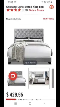 King Size Upholstered Bed Frame 