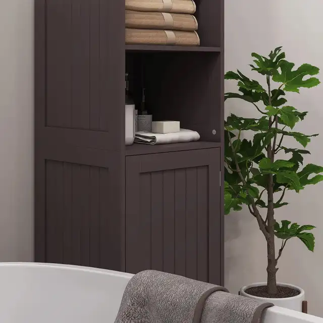 Tall Bathroom Storage Cabinet, Freestanding Tower Cabinet with A in Bookcases & Shelving Units in Markham / York Region - Image 9