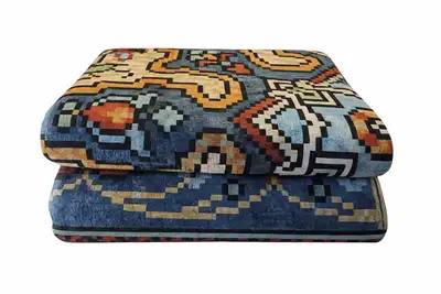 9.5' x 6.5' Modern Pixelated Floral Rug, Washable – Brand New!, View more