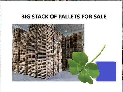 Pallets IN STOCK 48x40 WOOD $8 fourway / PLASTIC 10  to $15, View more