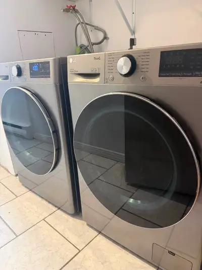 Laundry set LG ThinQ 2021 and Fridge Frigidaire 2025, View more