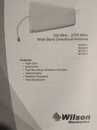 Wilson Yagi 4G directional antenna wideband 50 ohm w/30 ft Cable