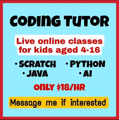 I'm a coding instructor with over eight years of experience teaching coding to kids of all ages. I s...