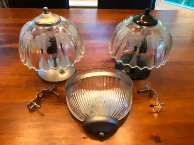 LIGHT FIXTURES WITH GLASS SHADES, View more