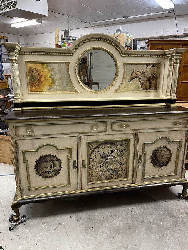 Late 1800s painted by Terry Wasden, Steampunk Sideboards Hutches & Display Calgary