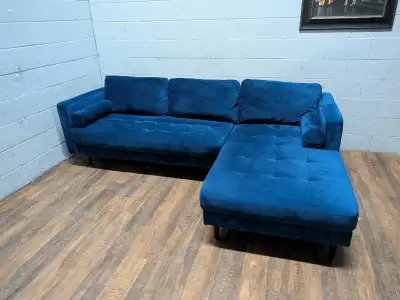 Structube 'Kinsey' velvet sectional. FREE DELIVERY, View more
