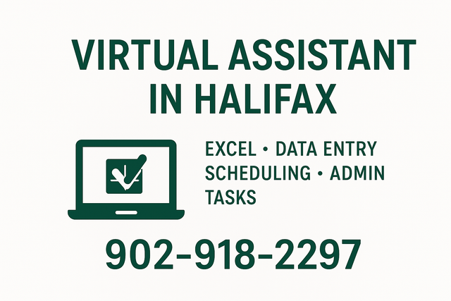 Virtual Assistant in Halifax – Excel, Scheduling, Data Entry64280283668737120