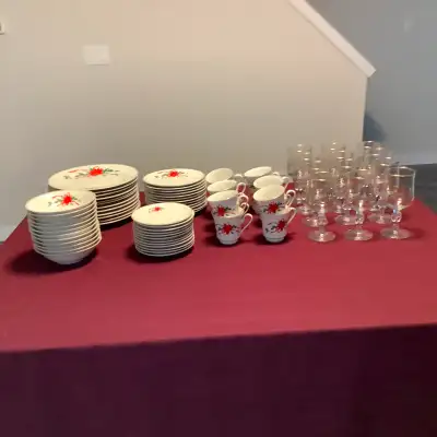Beautiful Christmas Dishes & Matching Goblets, View more