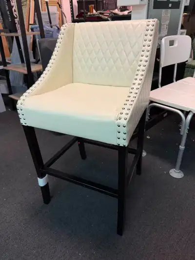 Brand New 28 in. Ivory color FAUX Leather Wood Bar Stool $99, View more