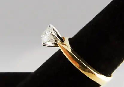14KT Y/Gold 0.5CT Round Solitary Diamond Ring. Naturally Mined!63735878638083122