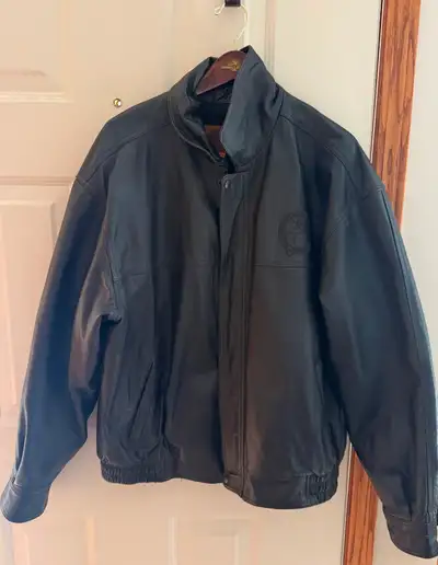 Men’s Leather Bomber Jacket, View more