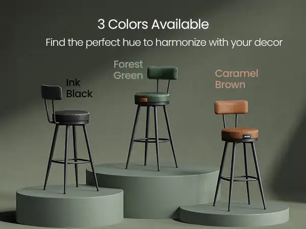 Swivel Counter Bar Stools with Backs, Synthetic Leather with Sti in Chairs & Recliners in Markham / York Region - Image 10