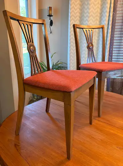 (4) 1960’s Vintage Walnut Dining Chairs by Princeville Furniture