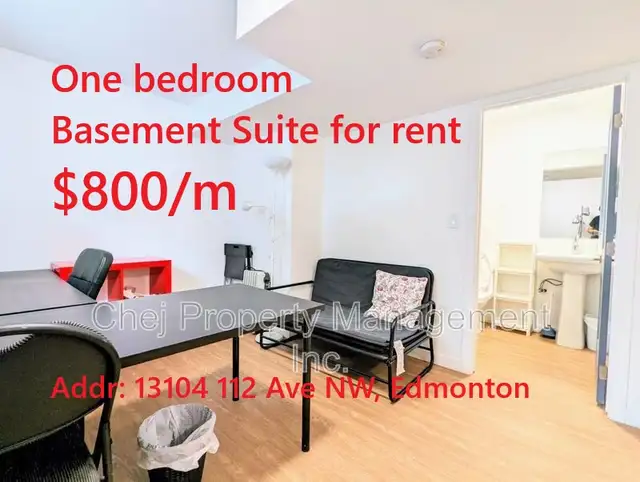 One bedroom basement suite for rent - $800/m