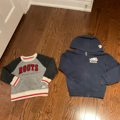 LIKE NEW Kids ROOTS Hoodie and sweater 5-6 years ., View more