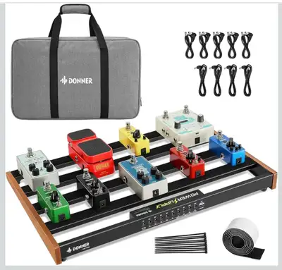 Donner Guitar Pedal Board with Built-in Power Supply,, View more