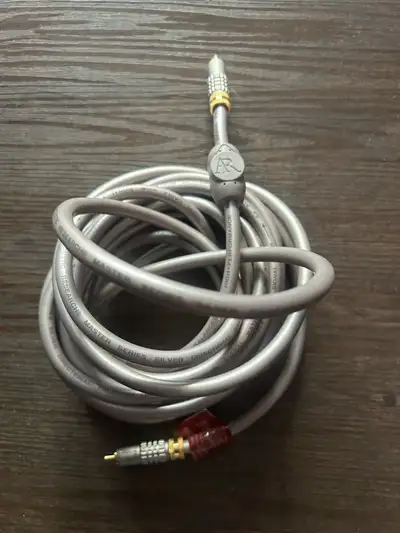 Acoustic Research subwoofer audio cable for sale. Used once About 18 feet in length. Pick up St Jame...
