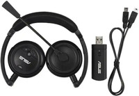 USB wireless stereo headset with adjustable mic