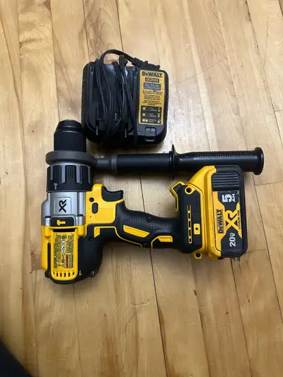 Dewalt impact drill with handle, charger and battery , View more