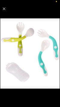 Brand new Baby Utensils Spoons Forks Set with Travel Safe Case