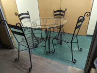 Wrought Iron Table & Chair Set