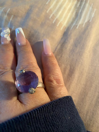 Amethyst sterling silver ring 