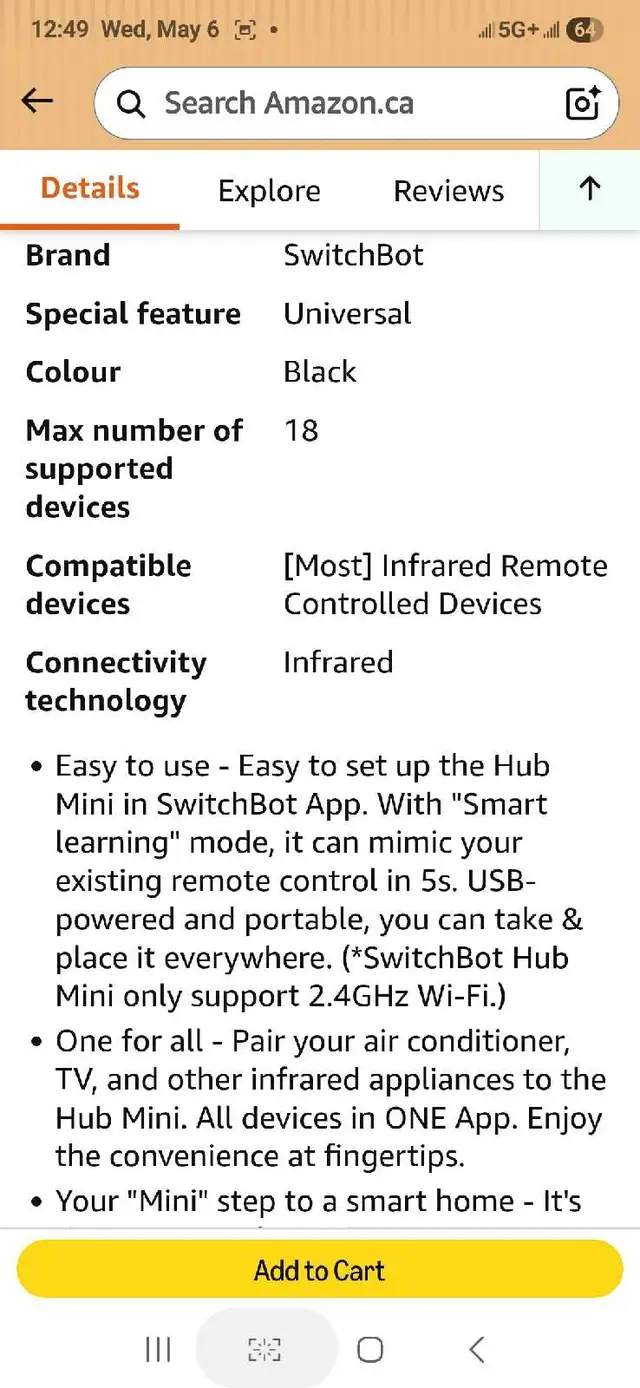SwitchBot Hub Mini Smart Remote - IR Blaster, Link SwitchBot to 446508599125616648