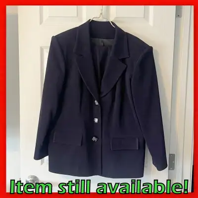 Navy Blue Designer Tailor-Made One-Of-A-Kind Women's Pant Suit!, View more