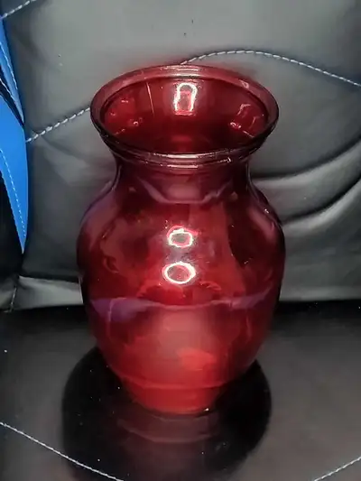 Red Glass Vase - Excellent Condition - Take it Today!, View more