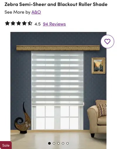 New Zebra Semi-Sheer and Blackout Roller Shade Grey, View more