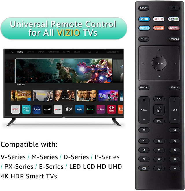 Universal Remote Control, XRT136 for VIZIO All LED LCD HD 4K TV in Video & TV Accessories in Markham / York Region - Image 3