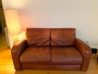 Grand canapé en cuir marron / large brown leather sofa