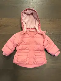 Baby gap pink down filled jacket sz 18-24M EUC ret $120